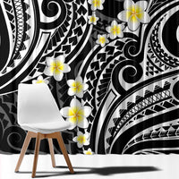 Plumeria With Black Polynesian Tattoo Pattern Window Curtain LT05 - Polynesian Pride