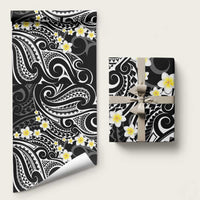 Plumeria With Black Polynesian Tattoo Pattern Wrapping Paper LT05 58" × 23" Black - Polynesian Pride