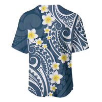 Plumeria With Blue Polynesian Tattoo Pattern Baseball Jersey