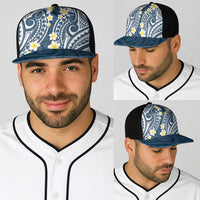 Plumeria With Blue Polynesian Tattoo Pattern Baseball Net Cap LT05 - Polynesian Pride