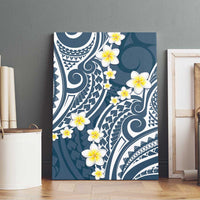 Plumeria With Blue Polynesian Tattoo Pattern Canvas Wall Art LT05 - Polynesian Pride