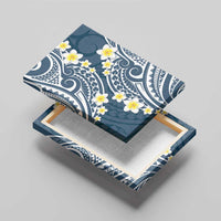Plumeria With Blue Polynesian Tattoo Pattern Canvas Wall Art LT05 - Polynesian Pride