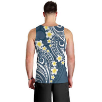Plumeria With Blue Polynesian Tattoo Pattern Men Tank Top