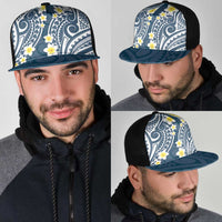 Plumeria With Blue Polynesian Tattoo Pattern Mesh Trucker Cap LT05 - Polynesian Pride