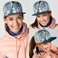 Plumeria With Blue Polynesian Tattoo Pattern Mesh Trucker Cap LT05 - Polynesian Pride