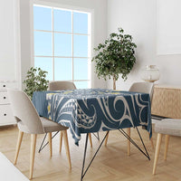 Plumeria With Blue Polynesian Tattoo Pattern Tablecloth LT05 - Polynesian Pride