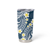 Plumeria With Blue Polynesian Tattoo Pattern Tumbler Cup LT05 - Polynesian Pride