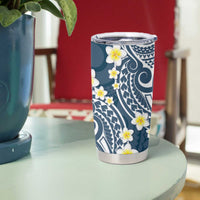 Plumeria With Blue Polynesian Tattoo Pattern Tumbler Cup LT05 - Polynesian Pride