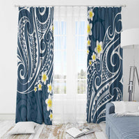 Plumeria With Blue Polynesian Tattoo Pattern Window Curtain LT05 - Polynesian Pride