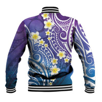 Plumeria With Galaxy Polynesian Tattoo Pattern Baseball Jacket LT05 - Polynesian Pride
