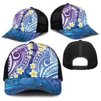 Plumeria With Galaxy Polynesian Tattoo Pattern Baseball Net Cap LT05 - Polynesian Pride