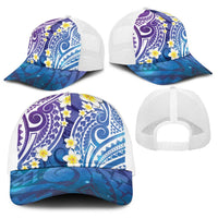 Plumeria With Galaxy Polynesian Tattoo Pattern Baseball Net Cap LT05 - Polynesian Pride