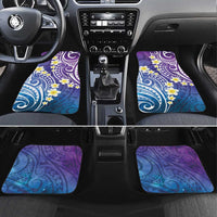 Plumeria With Galaxy Polynesian Tattoo Pattern Car Mats LT05 Set 4pcs Galaxy - Polynesian Pride