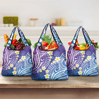 Plumeria With Galaxy Polynesian Tattoo Pattern Grocery Bag LT05 3-pack One Size Galaxy - Polynesian Pride