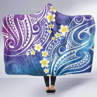Plumeria With Galaxy Polynesian Tattoo Pattern Hooded Blanket LT05 One Size Galaxy - Polynesian Pride