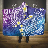 Plumeria With Galaxy Polynesian Tattoo Pattern Hooded Blanket LT05 - Polynesian Pride