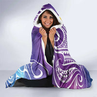 Plumeria With Galaxy Polynesian Tattoo Pattern Hooded Blanket LT05 - Polynesian Pride