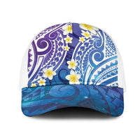 Plumeria With Galaxy Polynesian Tattoo Pattern Mesh Trucker Cap LT05 One Size White Galaxy - Polynesian Pride