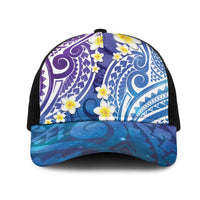 Plumeria With Galaxy Polynesian Tattoo Pattern Mesh Trucker Cap LT05 One Size Black Galaxy - Polynesian Pride