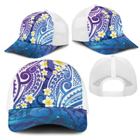 Plumeria With Galaxy Polynesian Tattoo Pattern Mesh Trucker Cap LT05 - Polynesian Pride