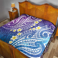 Plumeria With Galaxy Polynesian Tattoo Pattern Quilt