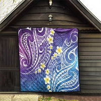 Plumeria With Galaxy Polynesian Tattoo Pattern Quilt