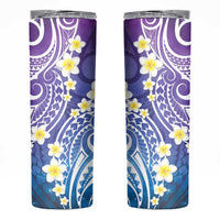 Plumeria With Galaxy Gradient Polynesian Tattoo Pattern Skinny Tumbler LT05 Galaxy - Polynesian Pride