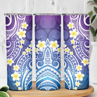 Plumeria With Galaxy Gradient Polynesian Tattoo Pattern Skinny Tumbler LT05 - Polynesian Pride