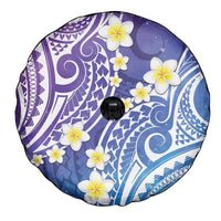 Plumeria With Galaxy Polynesian Tattoo Pattern Spare Tire Cover LT05 - Polynesian Pride