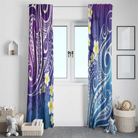 Plumeria With Galaxy Polynesian Tattoo Pattern Window Curtain LT05 - Polynesian Pride