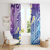 Plumeria With Galaxy Polynesian Tattoo Pattern Window Curtain LT05 - Polynesian Pride
