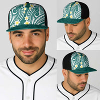 Plumeria With Teal Polynesian Tattoo Pattern Baseball Net Cap LT05 - Polynesian Pride