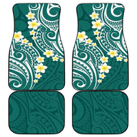 Plumeria With Teal Polynesian Tattoo Pattern Car Mats LT05 - Polynesian Pride