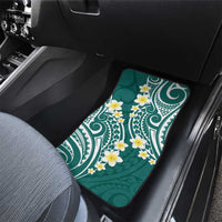Plumeria With Teal Polynesian Tattoo Pattern Car Mats LT05 - Polynesian Pride