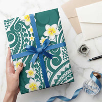 Plumeria With Teal Polynesian Tattoo Pattern Wrapping Paper LT05 - Polynesian Pride