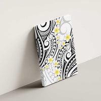Plumeria With White Polynesian Tattoo Pattern Canvas Wall Art LT05 - Polynesian Pride