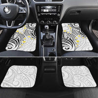 Plumeria With White Polynesian Tattoo Pattern Car Mats LT05 Set 4pcs White - Polynesian Pride