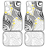 Plumeria With White Polynesian Tattoo Pattern Car Mats LT05 - Polynesian Pride