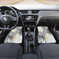 Plumeria With White Polynesian Tattoo Pattern Car Mats LT05 Set 2pcs - Front White - Polynesian Pride