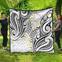 Plumeria With White Polynesian Tattoo Pattern Quilt
