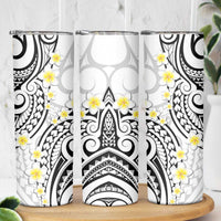 Plumeria With White Polynesian Tattoo Pattern Skinny Tumbler LT05 - Polynesian Pride