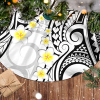 Plumeria With White Polynesian Tattoo Pattern Tree Skirt