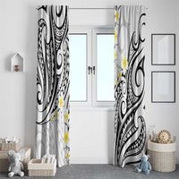 Plumeria With White Polynesian Tattoo Pattern Window Curtain LT05 - Polynesian Pride