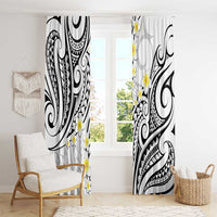 Plumeria With White Polynesian Tattoo Pattern Window Curtain LT05 - Polynesian Pride