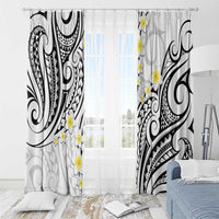Plumeria With White Polynesian Tattoo Pattern Window Curtain LT05 - Polynesian Pride