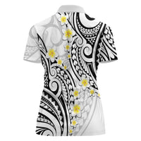 Plumeria With White Polynesian Tattoo Pattern Women Polo Shirt LT05 - Polynesian Pride