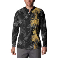 Hawaiian Honu And Surfboards Button Sweatshirt Gold Style LT05 - Polynesian Pride