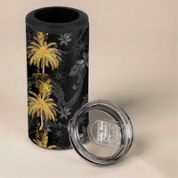 Hawaiian Honu And Surfboards 4 in 1 Can Cooler Tumbler Gold Style - Polynesian Pride