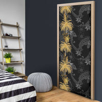 Hawaiian Honu And Surfboards Door Cover Gold Style - Polynesian Pride
