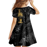 Hawaiian Honu And Surfboards Family Matching Off Shoulder Maxi Dress and Hawaiian Shirt Gold Style - Polynesian Pride
